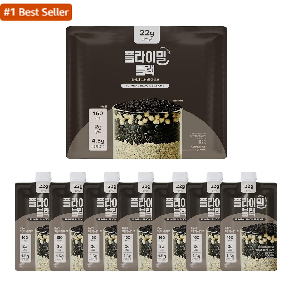 Black Sesame Protein Shake, 22G Protein, Low Sugar, Keto-Friendly Meal Replaceme