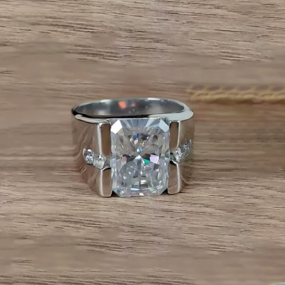 10.50 Ct F Color VS1 Diamond Ring 925 Silver Gift for Groom or Husband