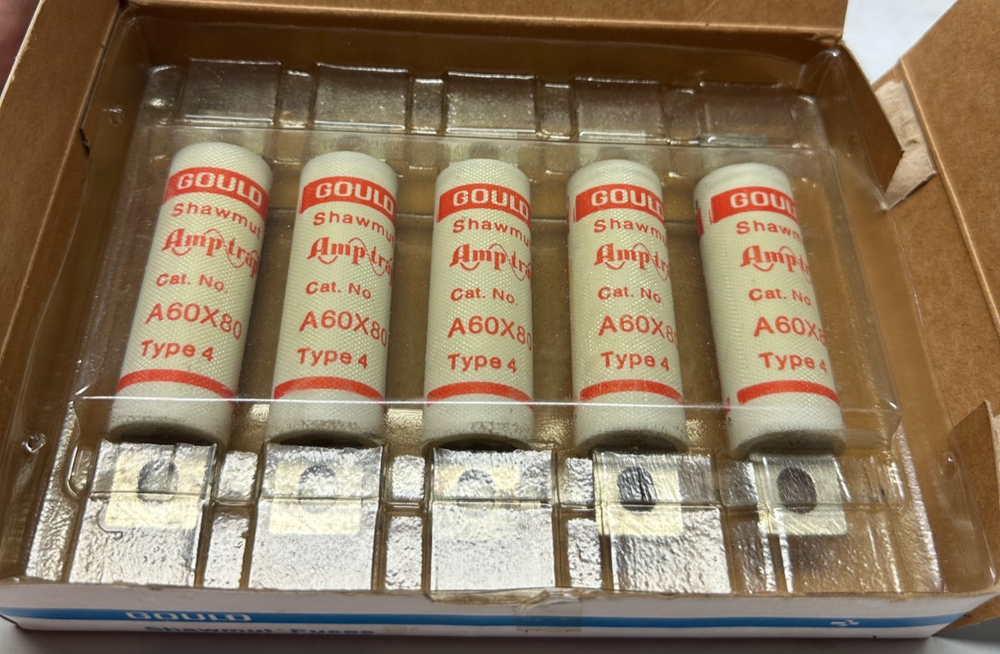 [BOX OF 5] Ferraz Shawmut A60X80-4 Amp-Trap 600VAC 80A Type 4 Form 101 Fuse