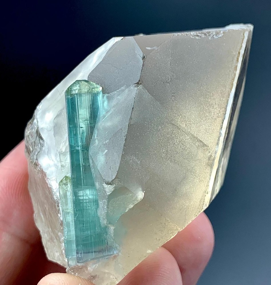 463 Carat Tourmaline Crystal With Quartz  Specimen From Afghanistan