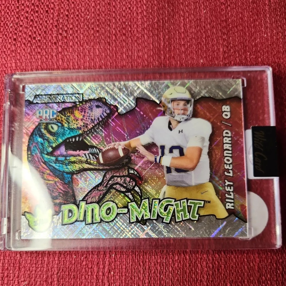 Riley Leonard 2023 Wild Card Dino-Might Pink Laser /3 Duke Notre Dame PRC
