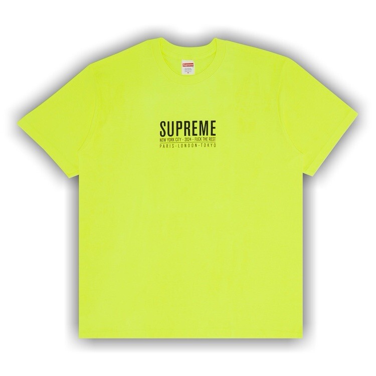 SUPREME PARIS TEE FLUORESCENT YELLOW SIZE XLARGE