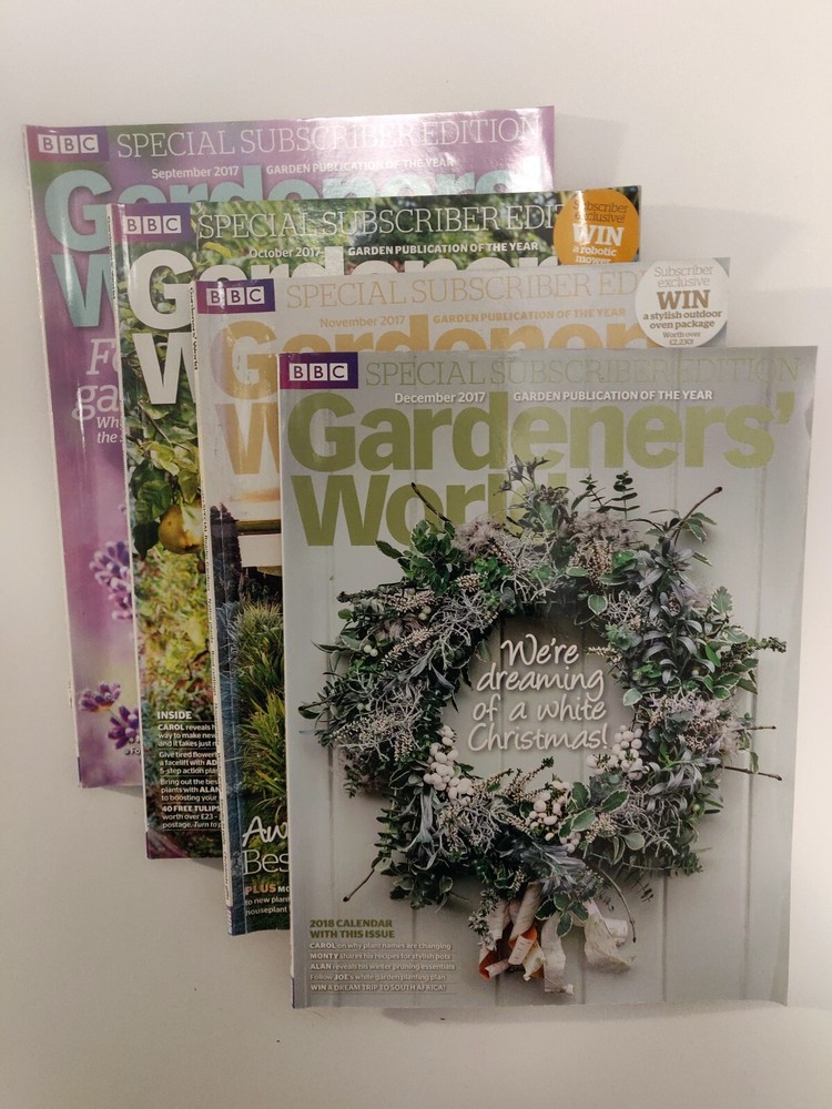 4 x Gardeners' World Magazines 2017 Autumn Bundle - September to December 2017