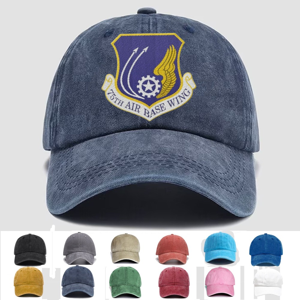 Custom Embroidered Hat 75th Air Base Wing, Veteran Cap, Trucker Hat, Gift Idea