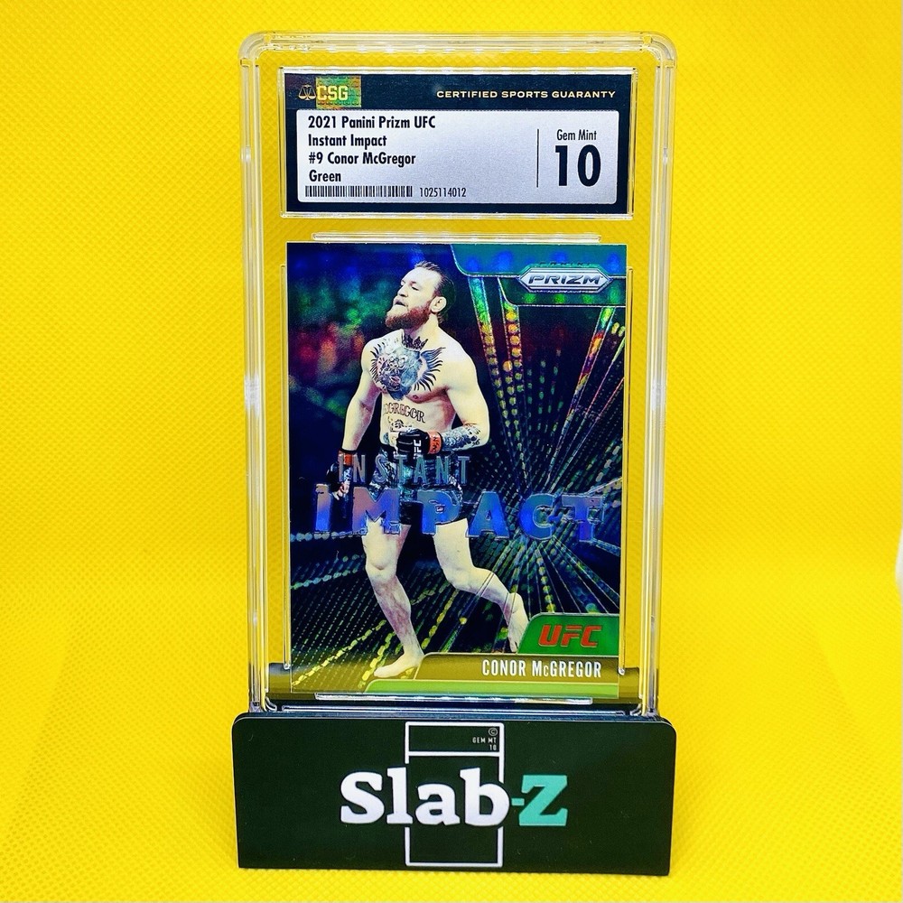 2021 UFC Prizm CONOR MCGREGOR GREEN PRIZM, Instant Impact, #9, CSG 10 GEM MINT!