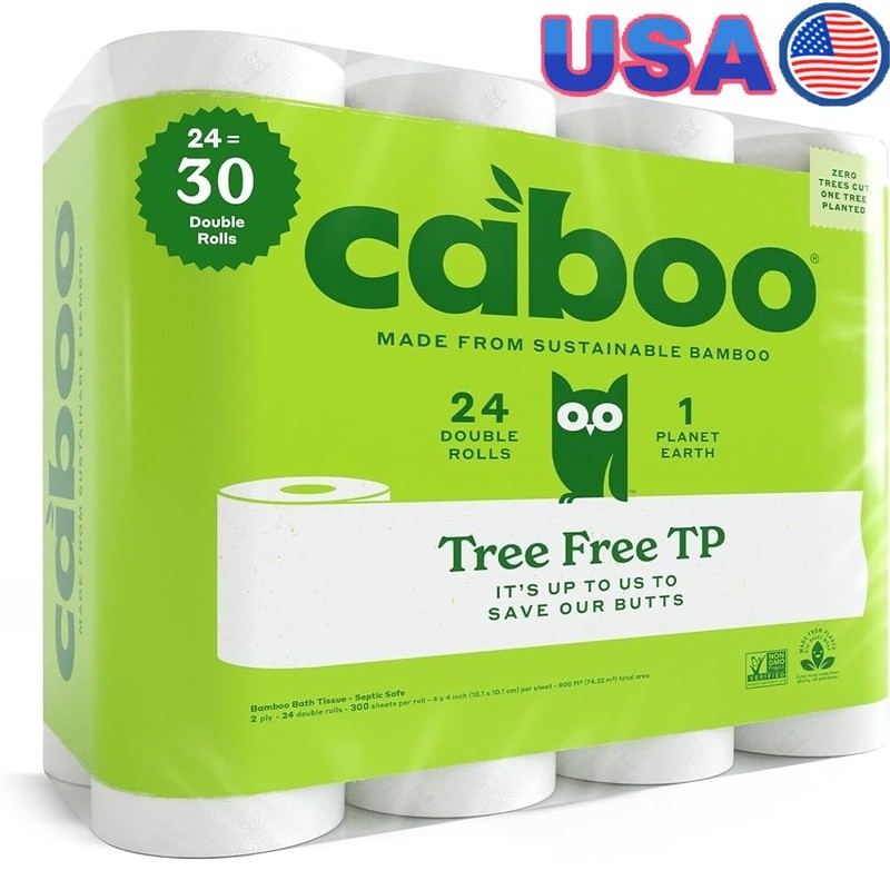 Bamboo Toilet Paper 2-Ply Bulk Eco-Friendly Septic Safe Biodegradable Rolls New