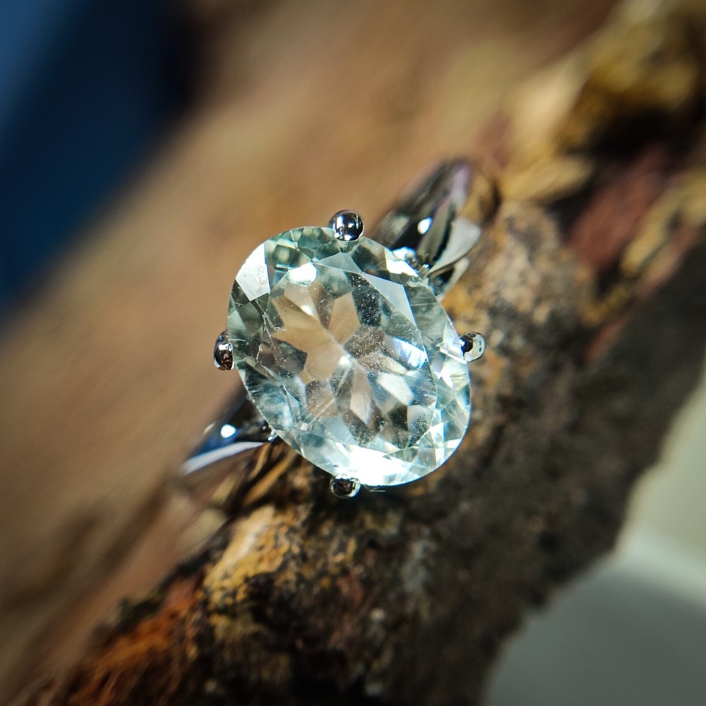 Natural Green Amethyst Ring With 925 Sterling Silver in All Sizes Available