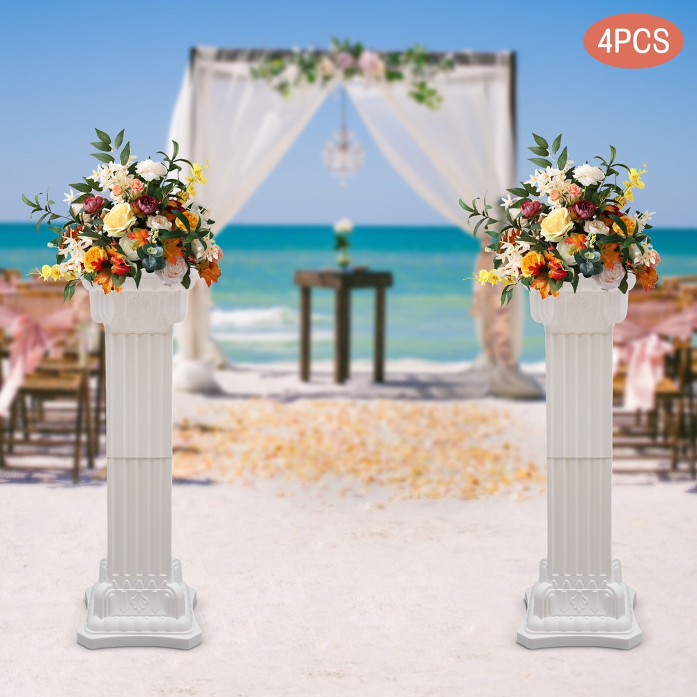 4pcs Roman Pillars Flowers Stand Wedding Garden Centerpiece Display Decoration