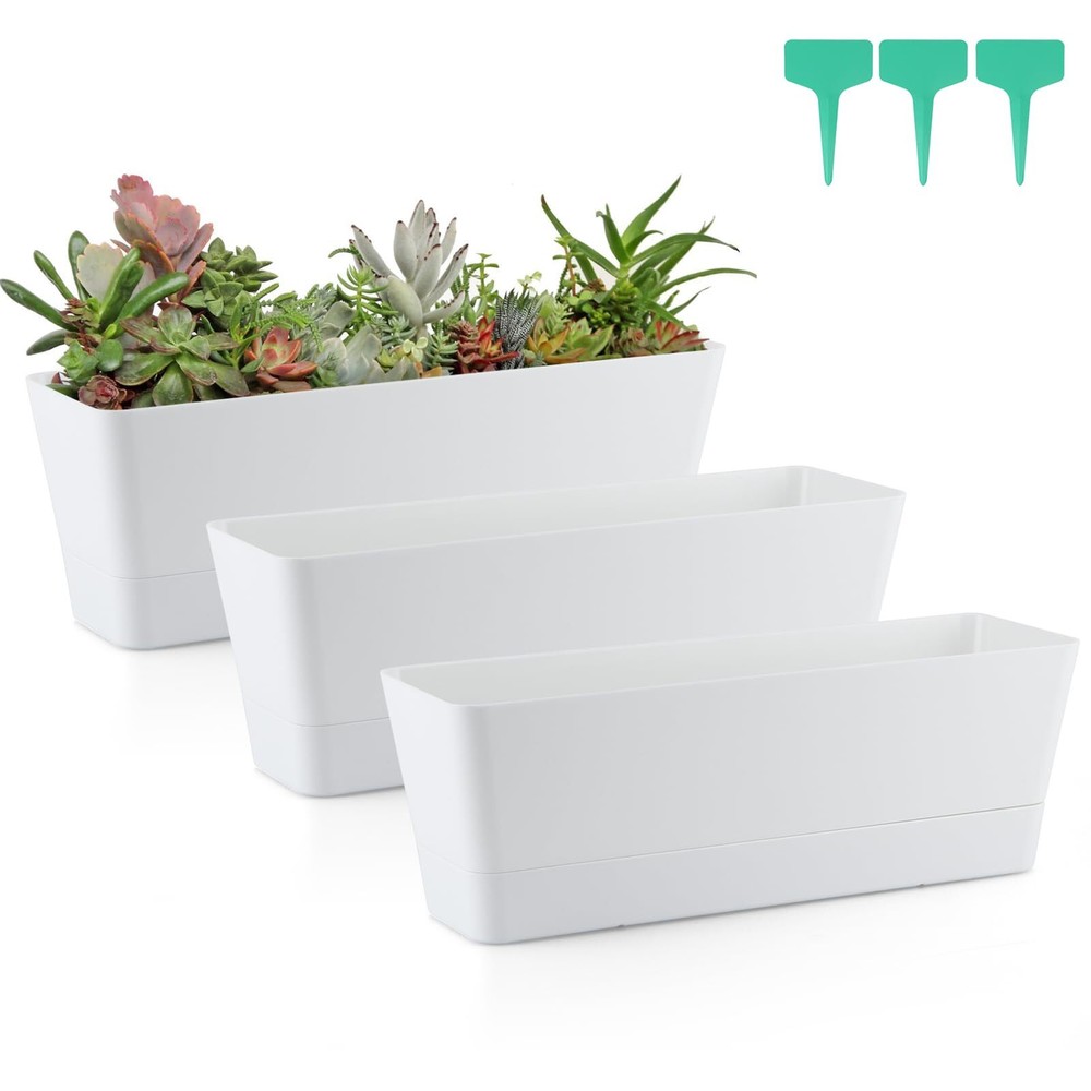 Skelang 3 Pcs Rectangular Plant Pot, 12