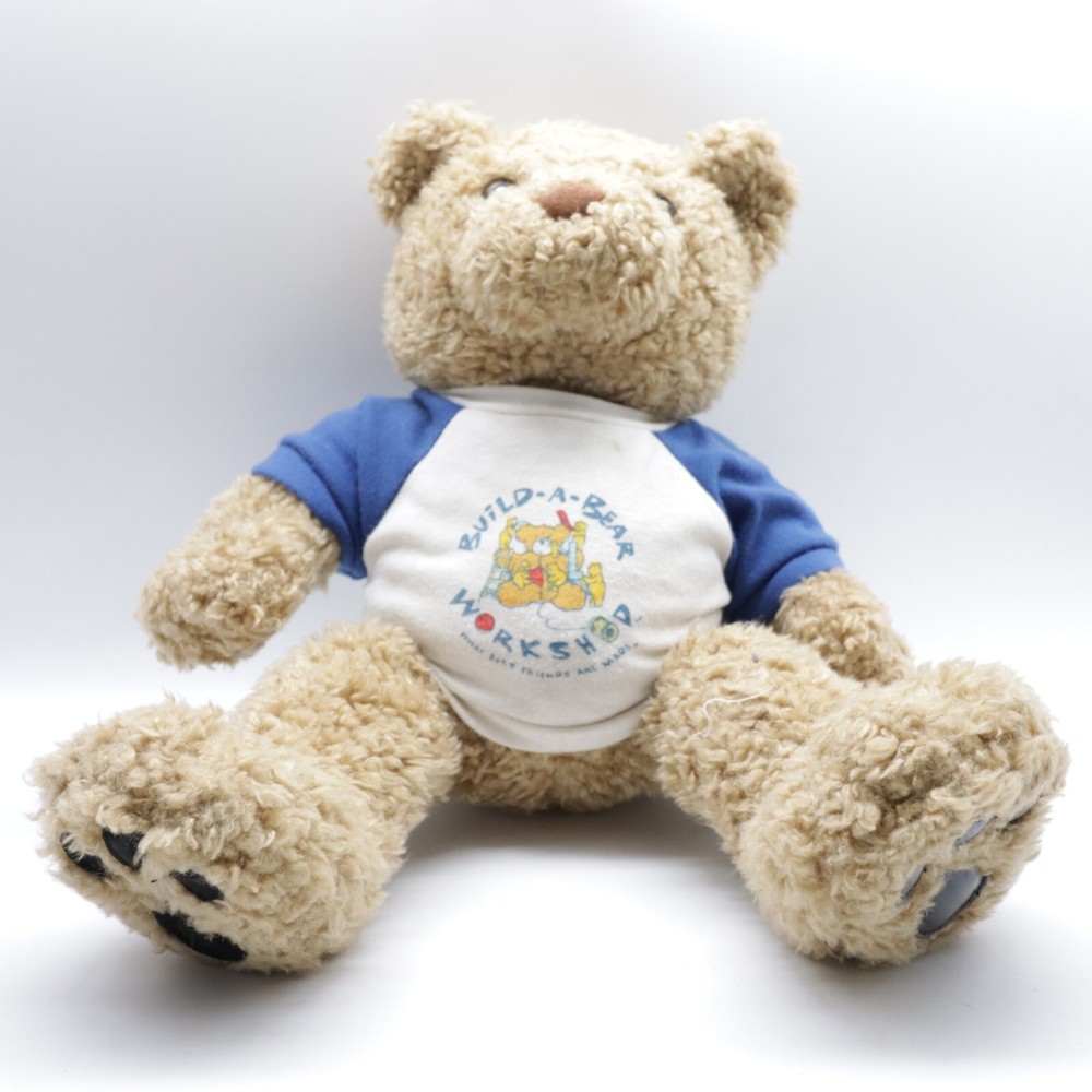 Vintage Build a Bear Light Brown Teddy Bear wearing a Build a Bear Workshop top