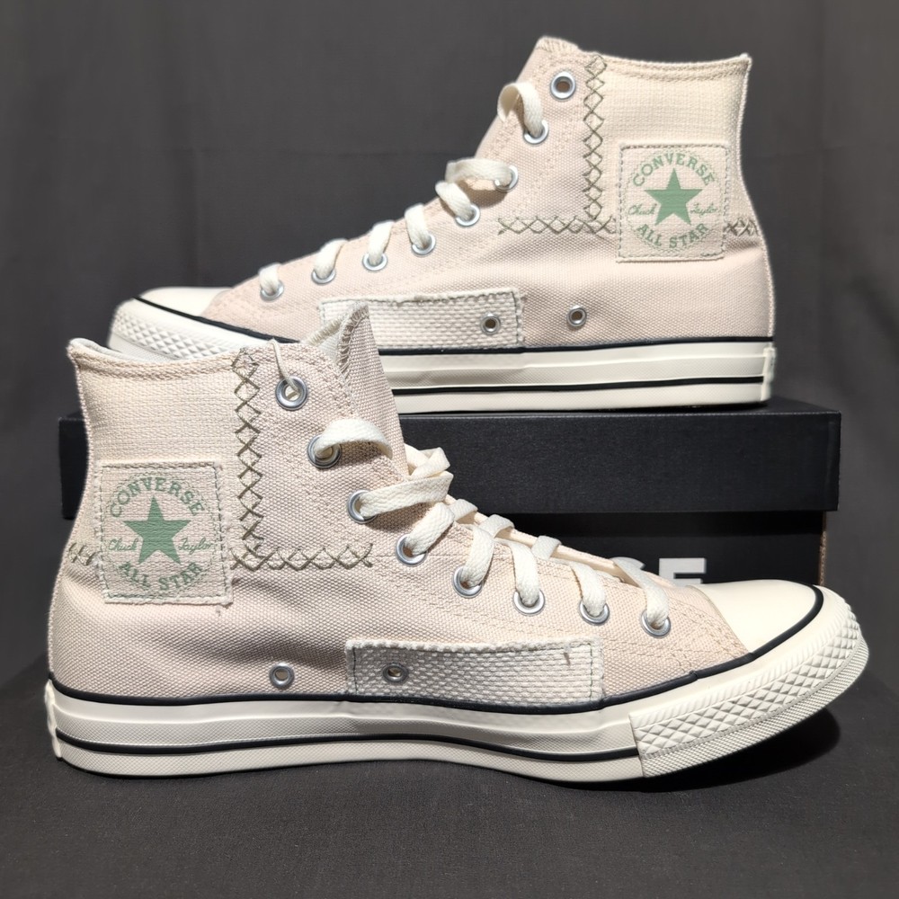 Converse Chuck Taylor All Star Hi Patchwork Sneakers Men's 13 Dune Egret