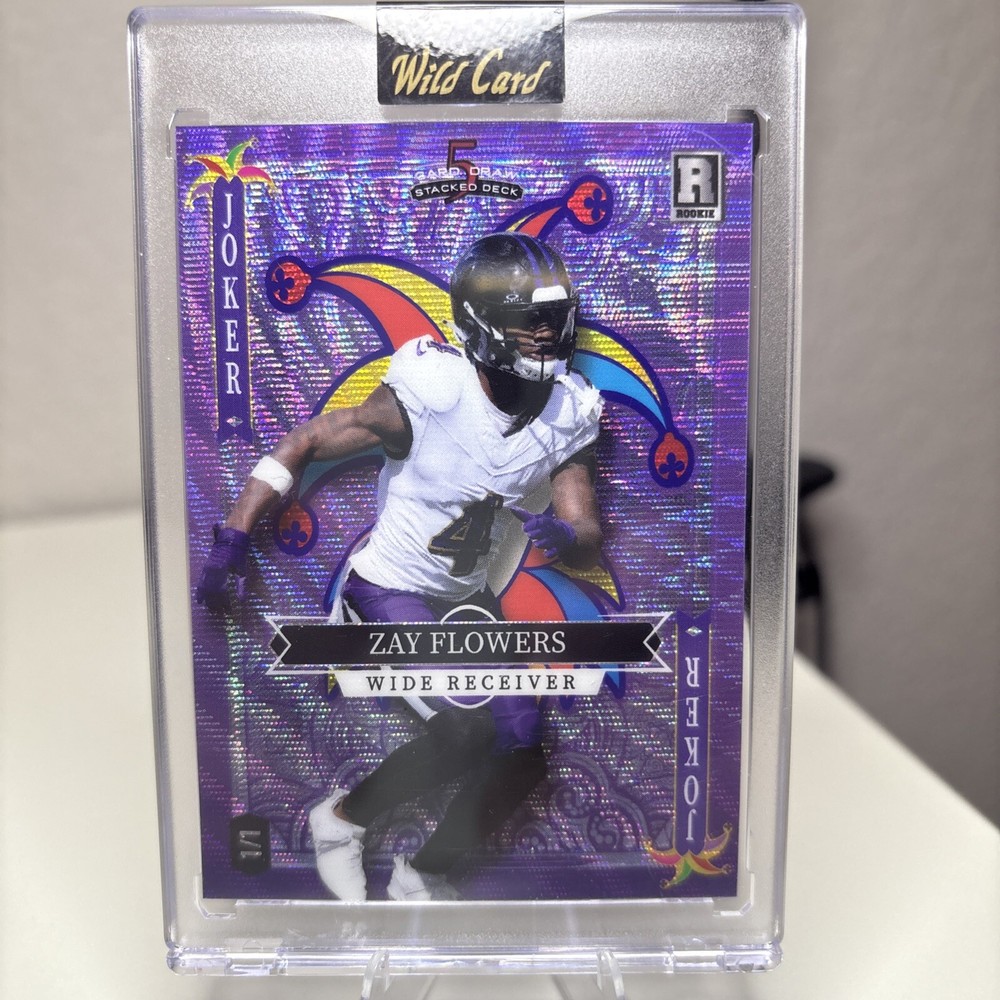 Zay Flowers 2023 Wild Card 5 Draw Stacked Deck Purple Color Match Joker  1/1