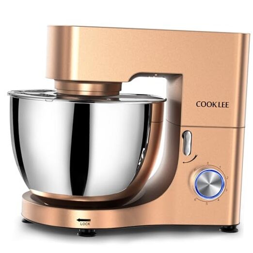 Stand Mixer, 9.5 Qt. 660W Electric Kitchen Mixer with Dishwasher Champagne1