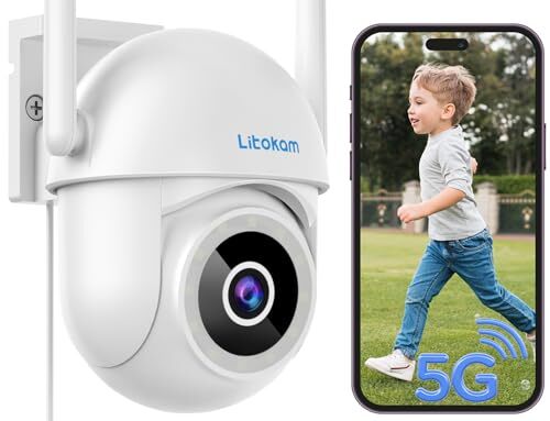 5MP Security Camera Outdoor, 5G/2.4G WiFi Home Security 5G&2.4G-1 Pack White