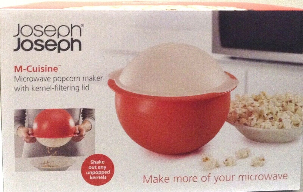 Joseph Joseph Orange Microwave Popcorn Maker with Kernel Filtering Lid M Cuisine