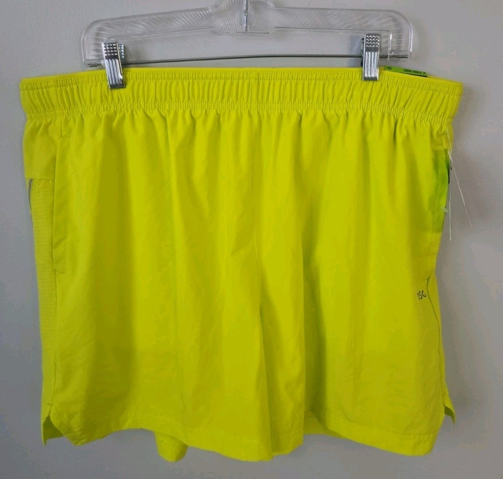 DSG Men’s 2XL Neon Yellow Running Shorts Athletic Stride Run 5” Inseam NWT