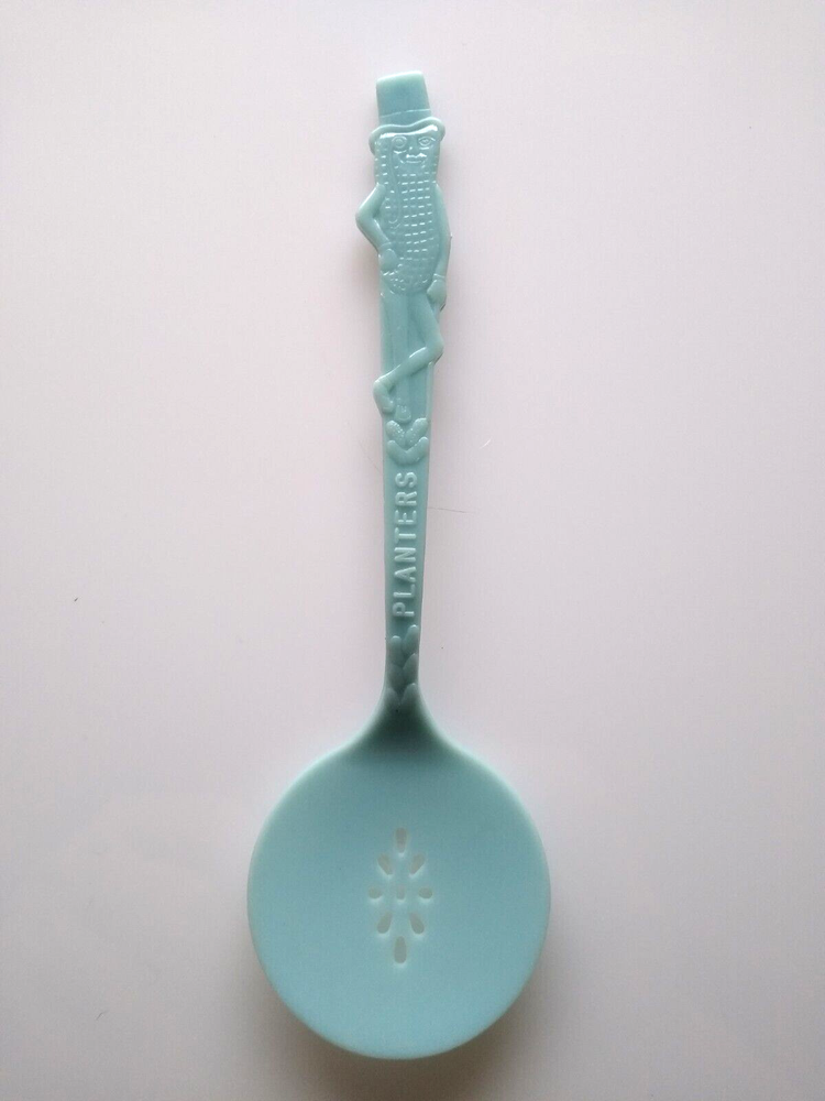 Peanut Vintage Blue Plastic Serving Spoon 1950s Planters Peanuts Kitchenware