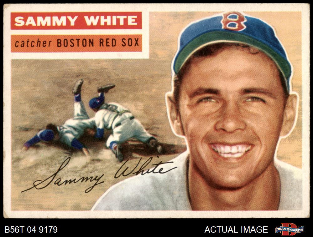 1956 Topps #168 Sammy White White Back Red Sox RARE VARIATION 4.5 - VG/EX+