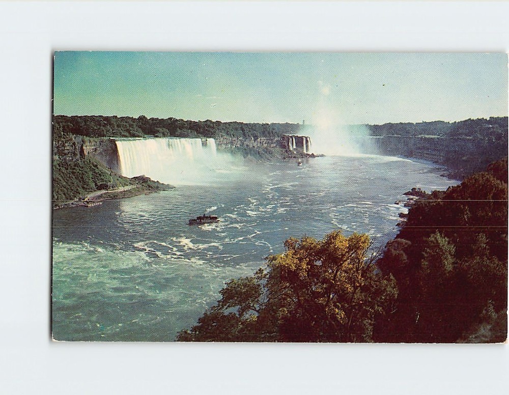 Niagara Falls postcard view from Rainbow Bridge