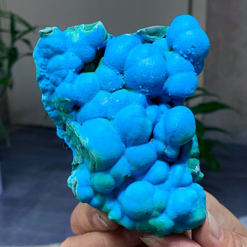 312G Natural Chrysocolla/Malachite transparent cluster rough mineral sample