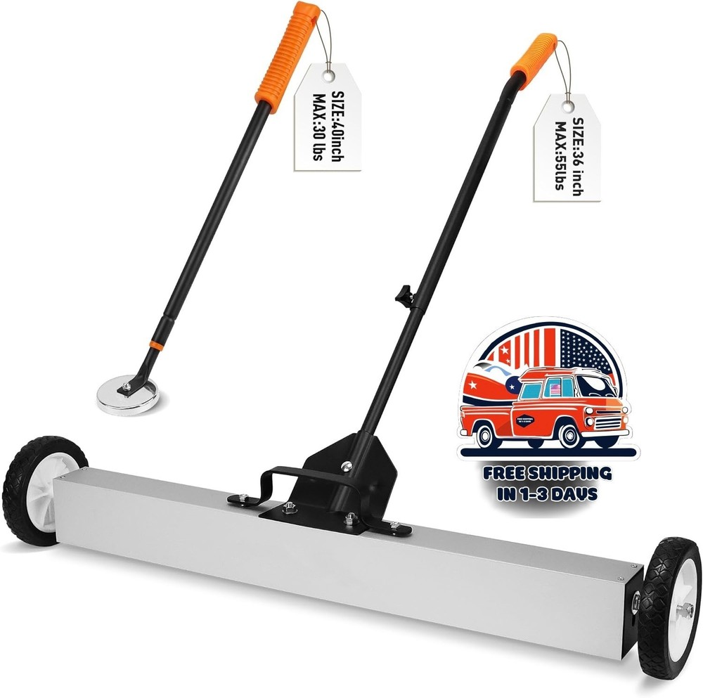 Barredora magnética rodante de 36 pulgadas con ruedas y mango ajustable NUEVO US