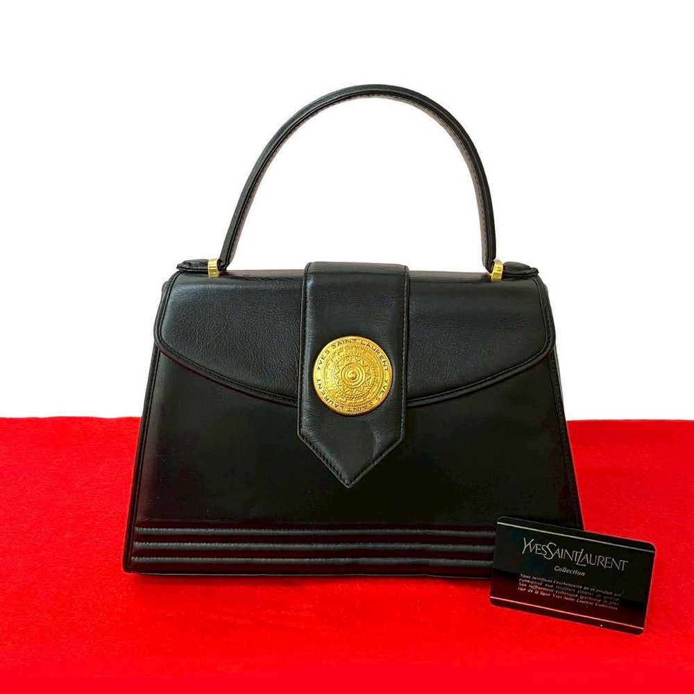 Yves Saint Laurent mini leather tote bag with logo metal fittings pre-owned