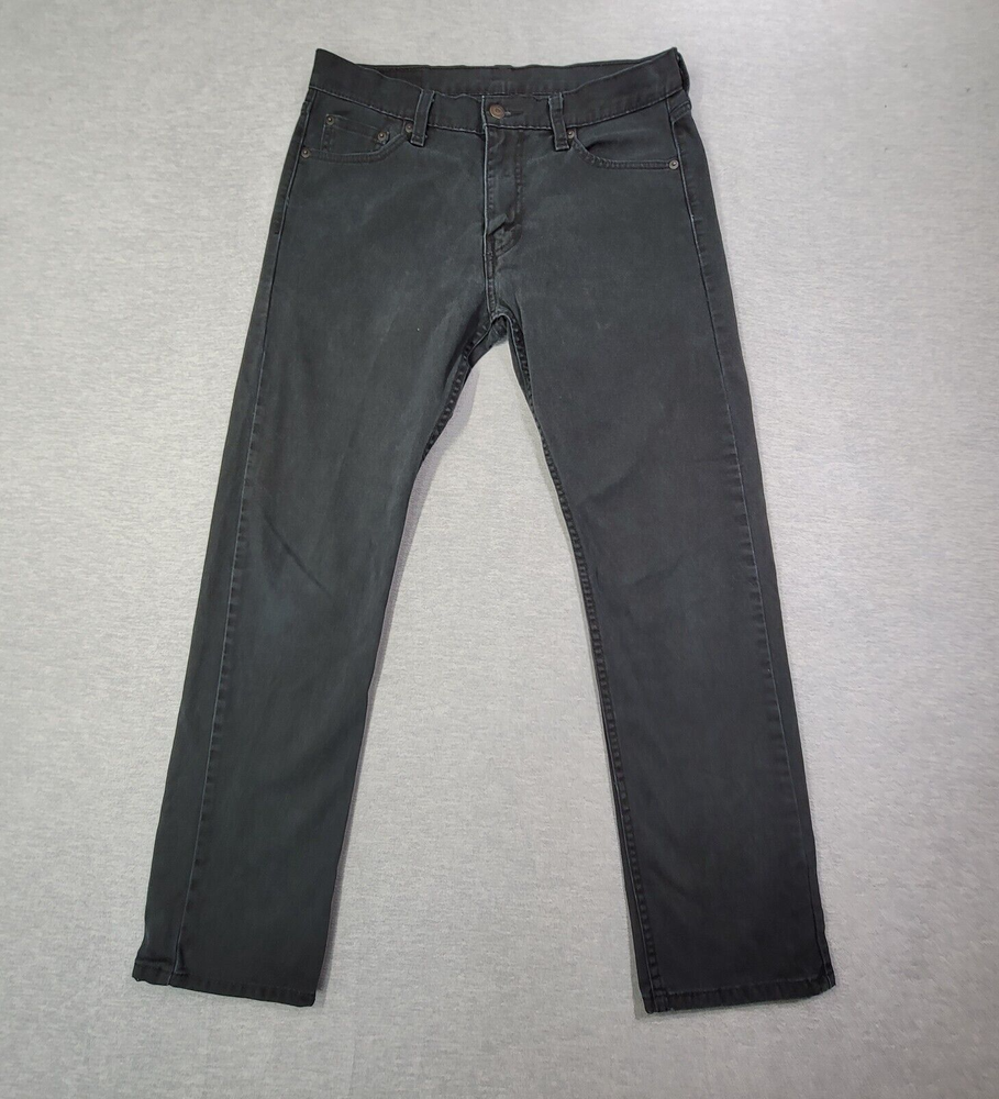 Levis 513 Jeans Mens 30x30 Black Slim Straight Stretch Mid Rise Denim Skate