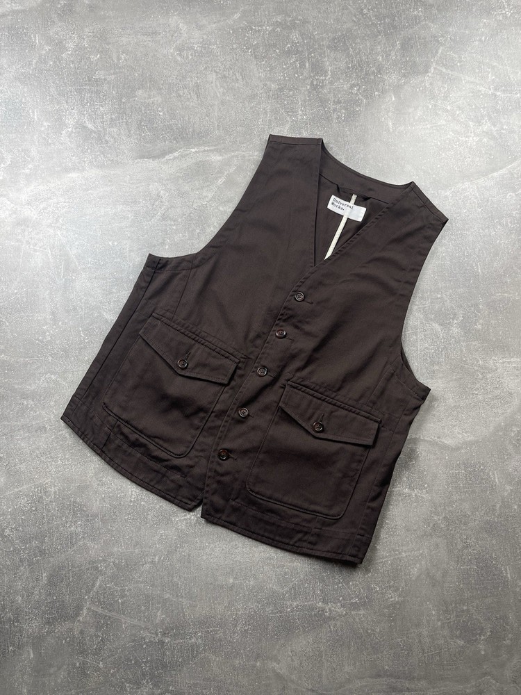 Universal Works Brown Field Waistcoat Vest Size M Workwear Utility