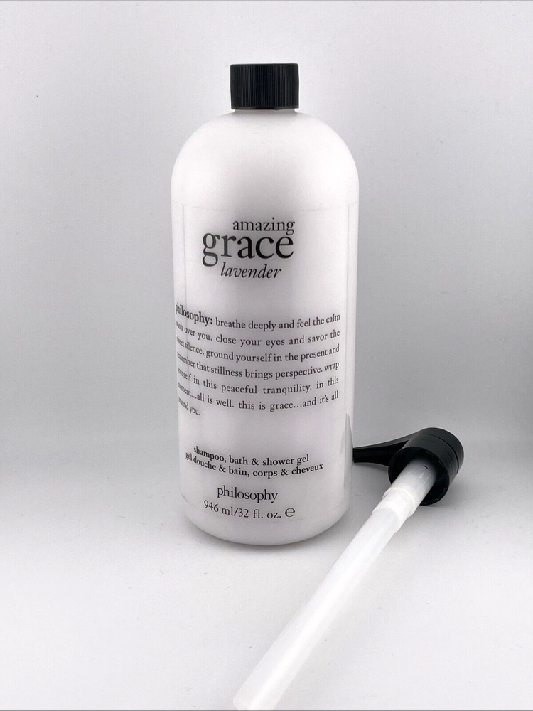 Philosophy Amazing Grace Lavender Shampoo, Shower Gel & Bubble Bath 32 Oz New