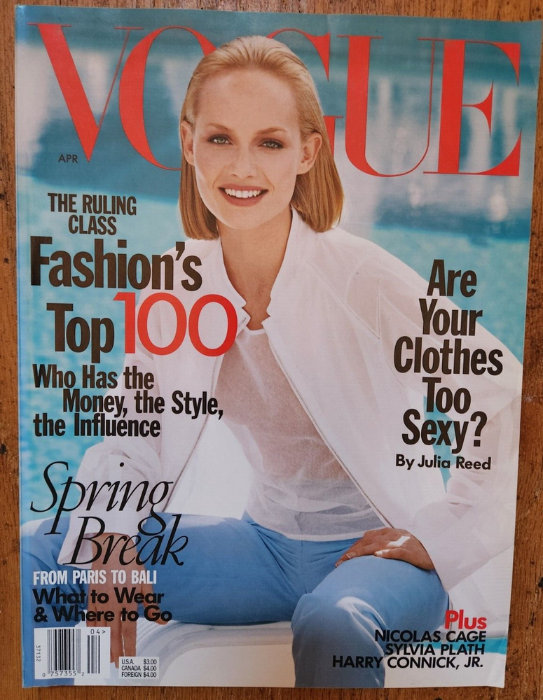 1998 APRIL VOGUE MAGAZINE AMBER VALLETTA FASHION SUPER MODELS