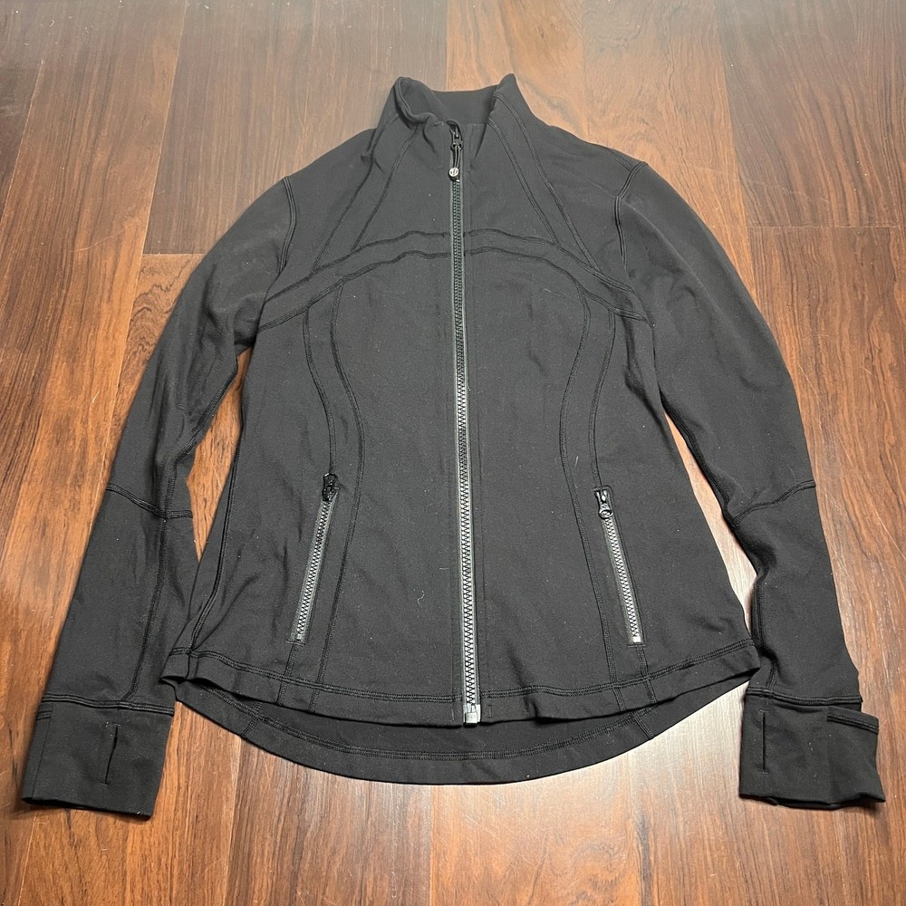 Lululemon Womens Black Define Jacket Size 10 Hooded Lightweight Workout