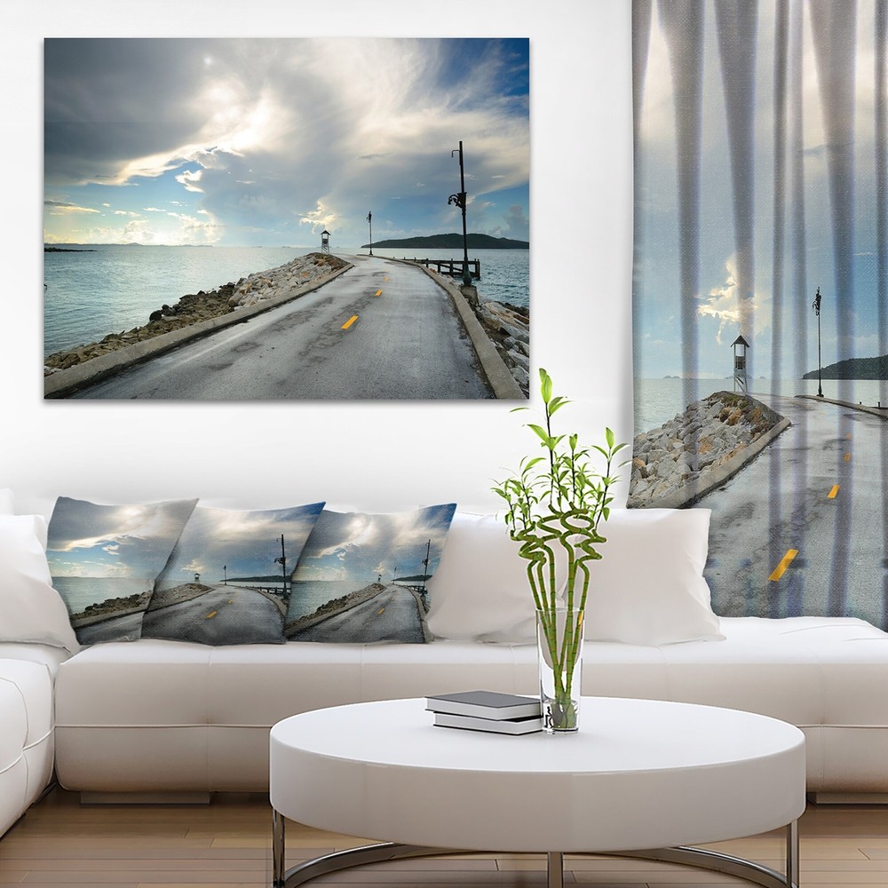 Vintage Pathway into the Ocean - Sea Bridge Canvas Wall  Mini