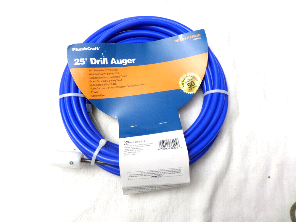 12hr FLASH SALE~E-Z to Use Pipe Cleaner~ 25' Drain Auger-Drill Drain Cleaner~$24-image