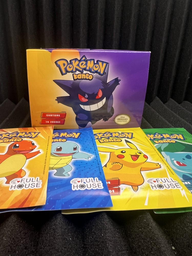 Pokemon Kanto Full House Sealed 5-Card Sticker Pack Vintage Collectible