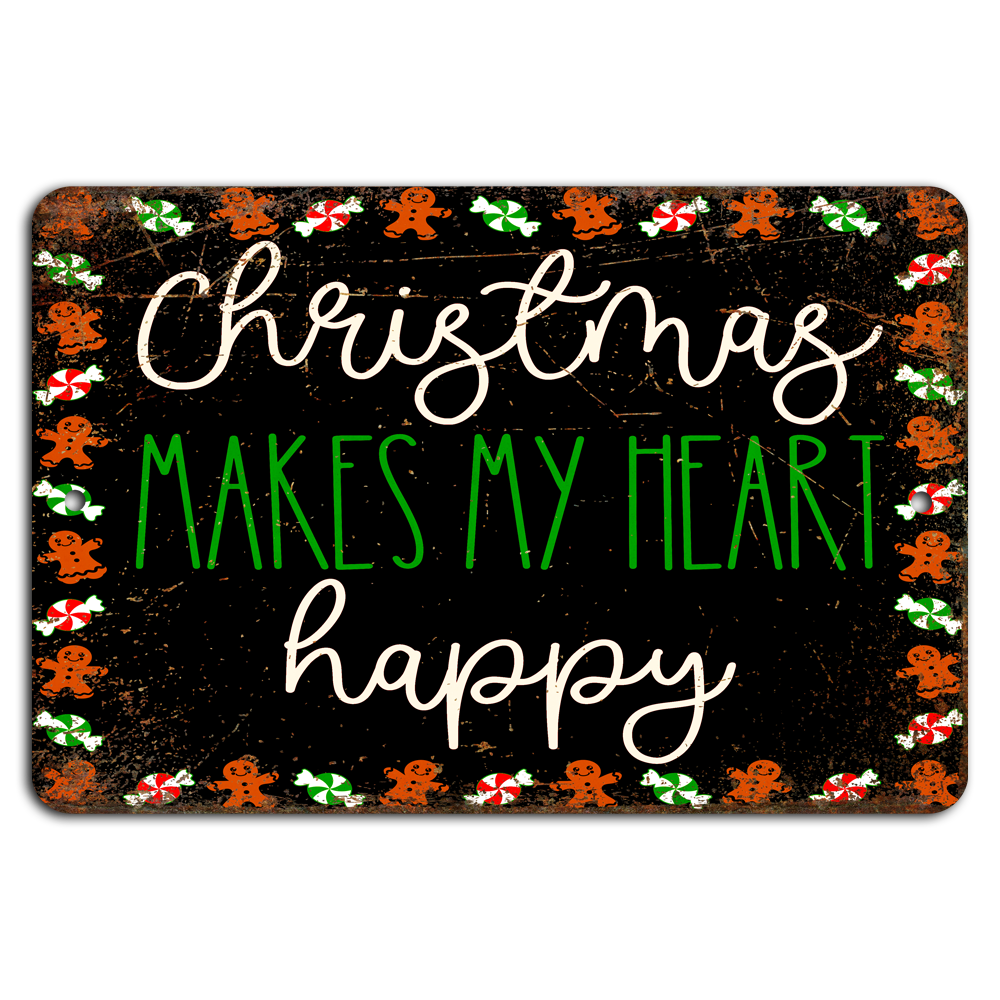 Christmas Joy: Rustic Charm on a Vintage Black Canvas
