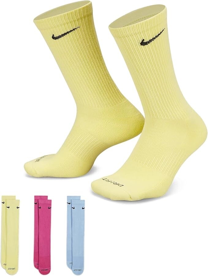 NIKE Everyday Plus Cushioned Training Crew Socks (3 Pairs) Adult Large