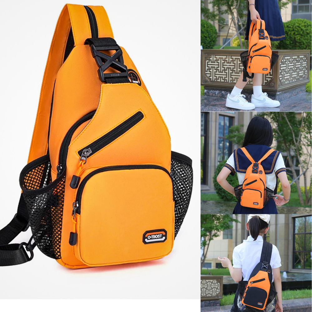 Men Women Oxford Cloth Crossbody Sling Bag Travel Shoulder Backpack