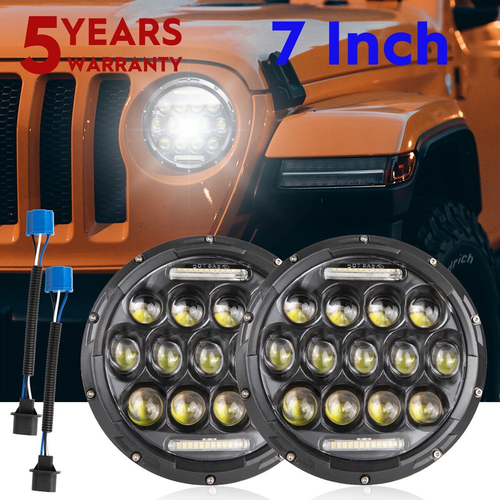7 inch Round Hi/Lo LED Headlights DRL Projector light For 2008-2016 Jeep Patriot