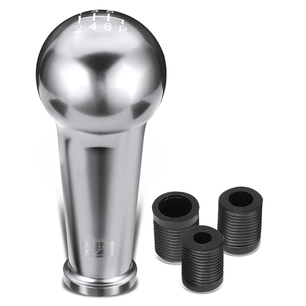 46mm 6-Speed MT Aluminum Silver Shift Knob w/Adapters M8 M10 M12-J2 Engineering