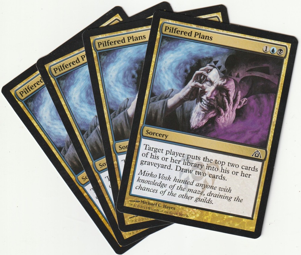 4x MTG Pilfered Plans Sorcery Playset - NM/EX - DGM/EN