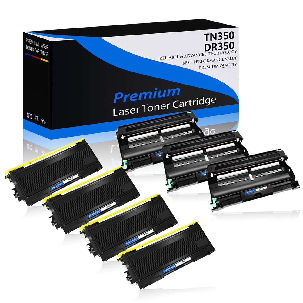 4PK TN350 Toner & 3PK DR350 Drum for Brother MFC-7820D/N Printers