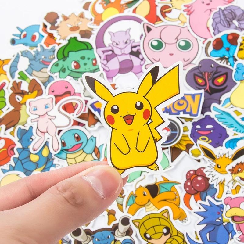 10/50/100pcs Kawaii Pikachu Stickers - Waterproof Decals for Phone, Car, Laptop