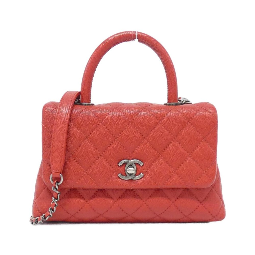 Authentic CHANEL 92990 Handbag Black Caviar Leather Gold Hardware