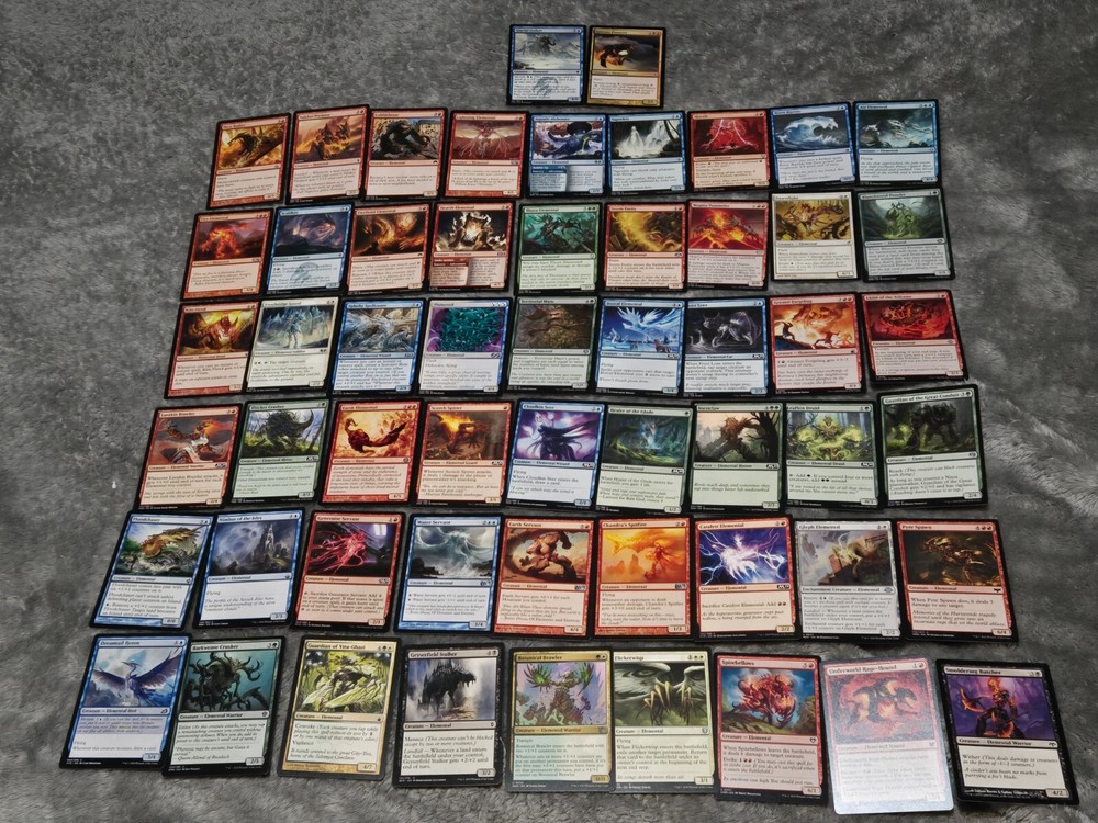 MTG Lot of 65 Unique Creature Cards - Elementals in All Colors - No Doubles-image