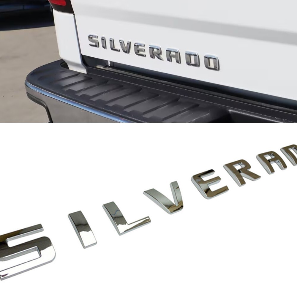 X1 For Che/vy Silverado Door Tailgate Emblem Badge Nameplate Letter Decal Chrome