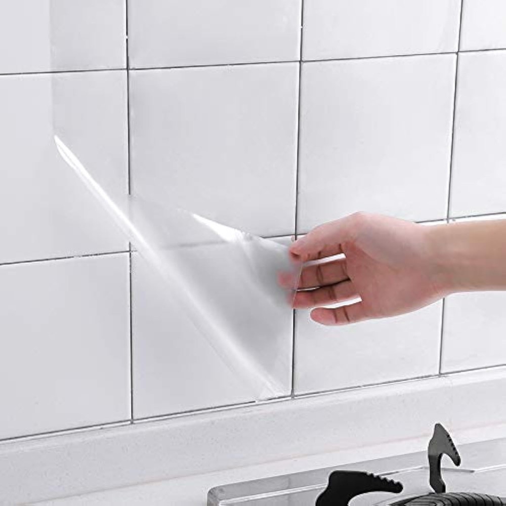 Clear Contact Paper Roll 17.7'' x 236'' Clear Glossy Self-Adhesive Film Cover...