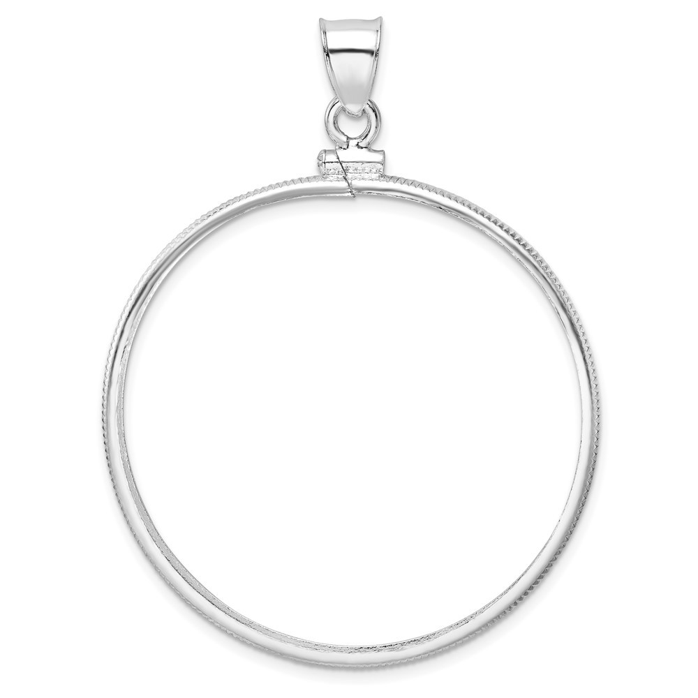 925 Sterling Silver Polished 39.4 x 3.1mm 1 oz. Screw Top Coin Bezel Pendant