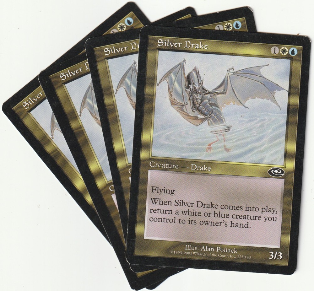 4x MTG Silver Drake Creature Playset PLS/EN Near Mint to Excellent