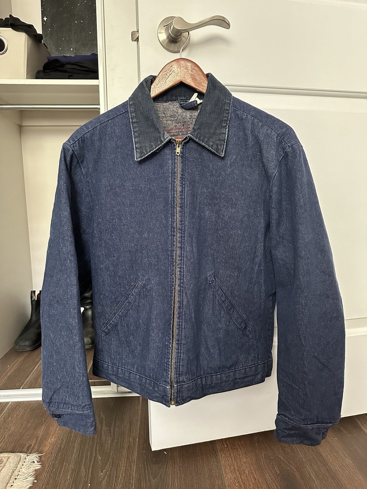 1950s 60s Blue Bell Denim Jacket Size 40 Made in USA Blanket Lined
