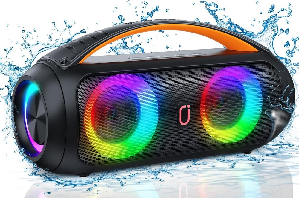 Portable Bluetooth Boombox Speaker with Subwoofer for Deep Bass and Powerful Sound